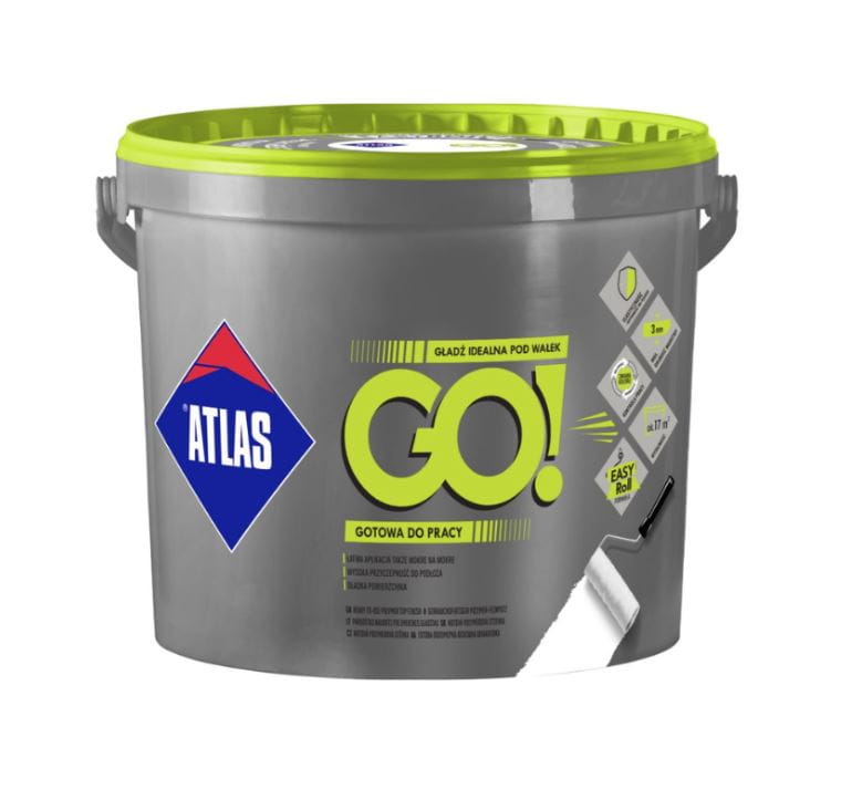ATLAS GIPSAR GO GOTOWA GŁADŹ FINISZOWA POD WAŁEK ŁATWA OBRÓBKA 25KG