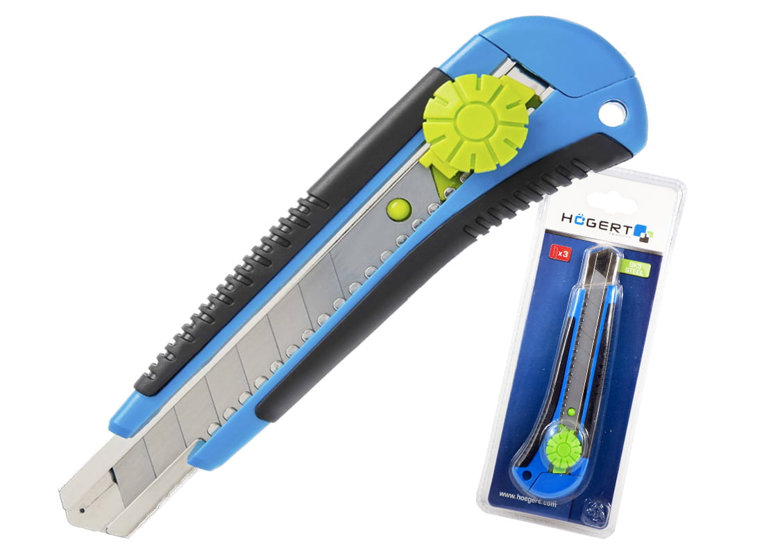 HOGERT NÓZ OSTRZE ŁAMANE 18MM BLOKADA Z KÓŁKIEM