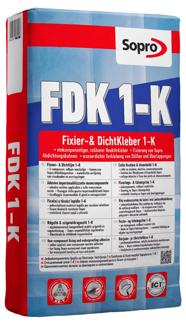 SOPRO FDK1180 5KG -KLEJ MOCUJĄCY WODOSZCZELNY DO TAŚM I MAT JEDNOSKŁADNIKOWY