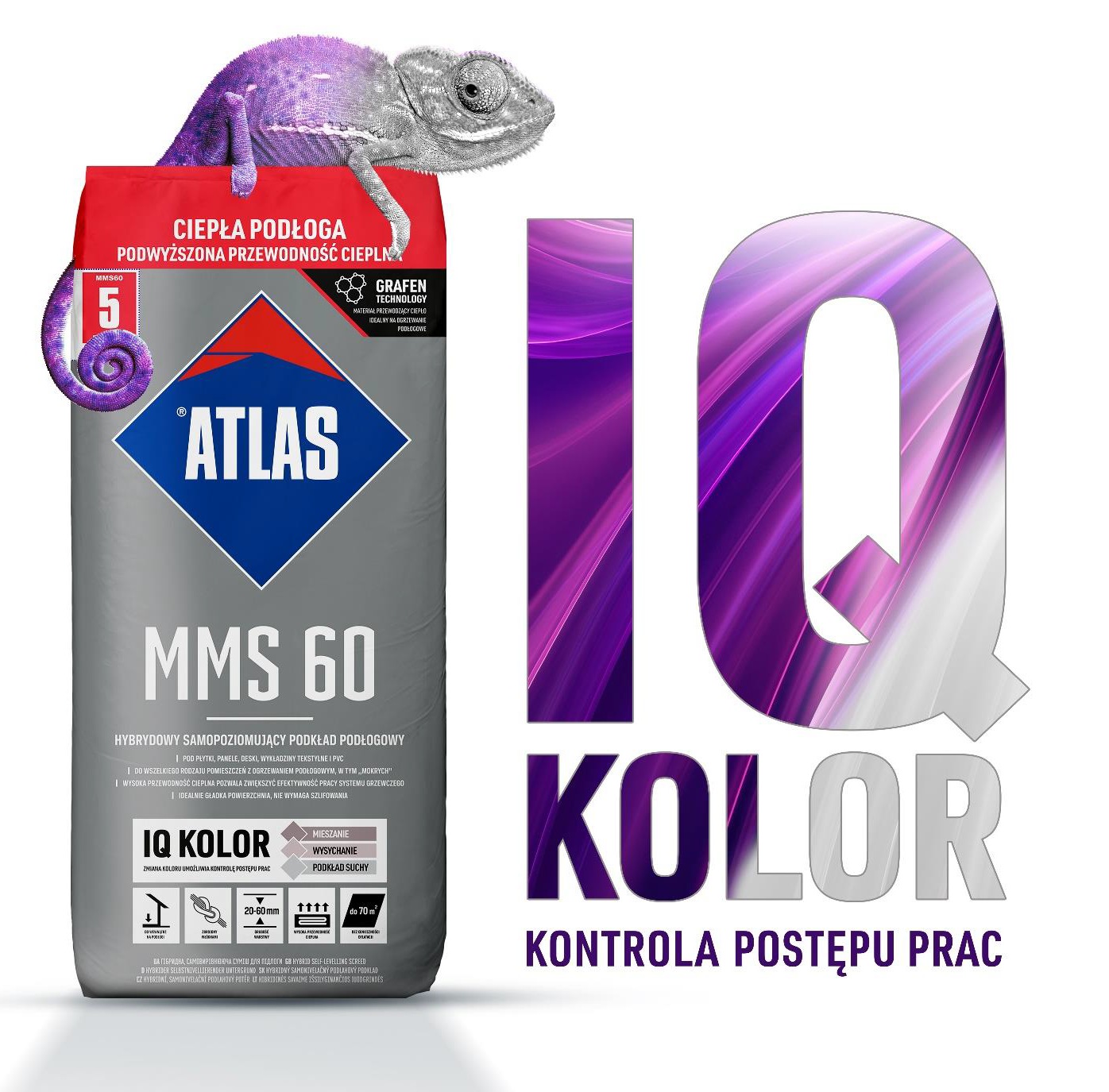 ATLAS MMS 60 WYLEWKA HYBRYDOWA SAMOPOZIOMUJĄCA - PODKŁAD PODŁOGOWY - 25KG