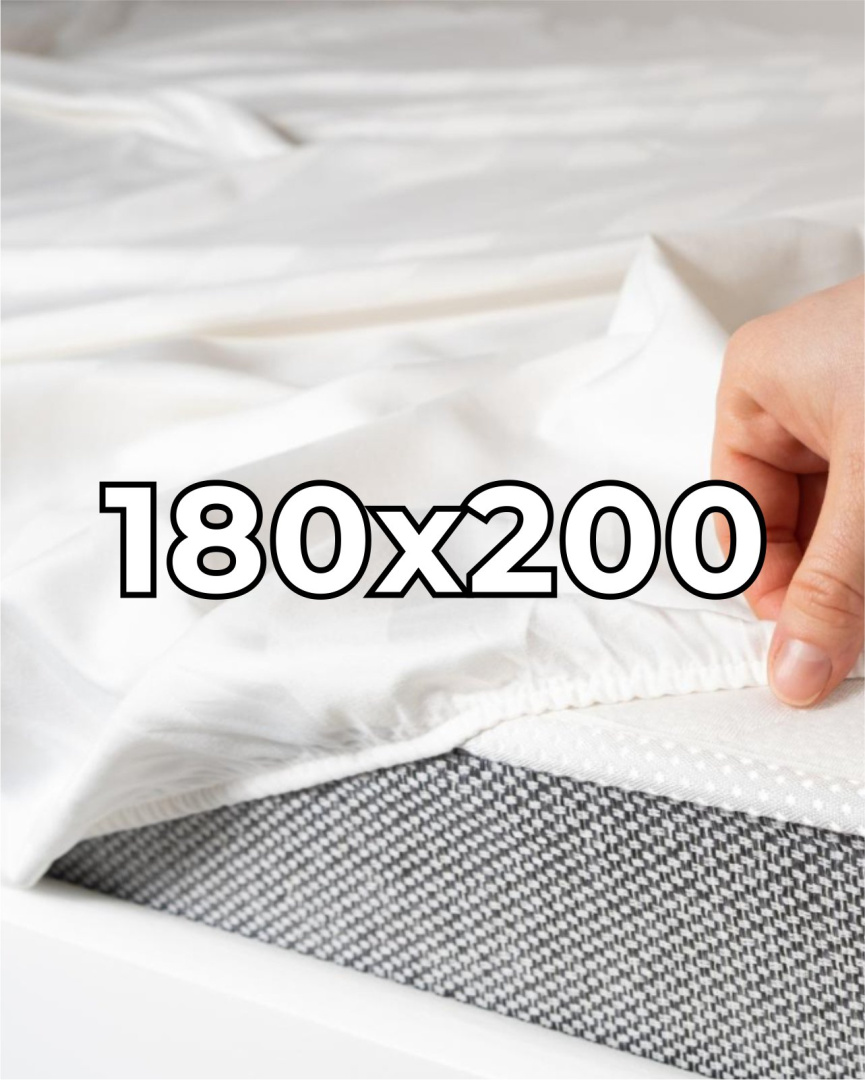 Płócienne prześcieradło hotelowe z gumką 180x200 cm, 100% bawełna 150g