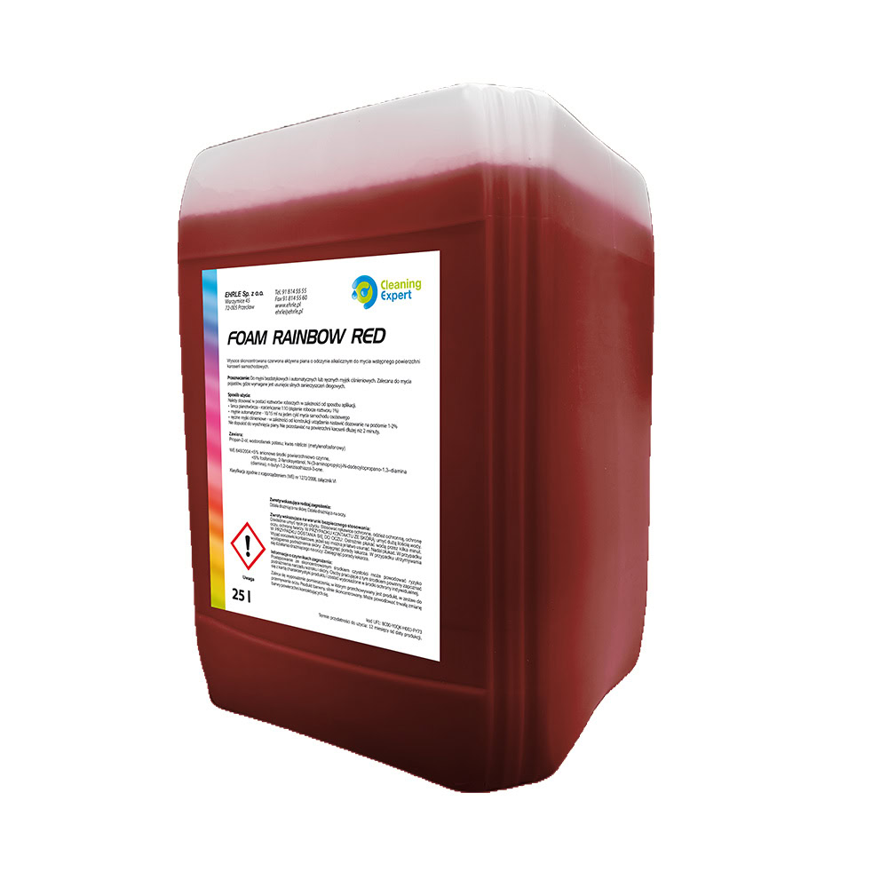 FOAM RAINBOW RED - kolorowa piana aktywna - 25L