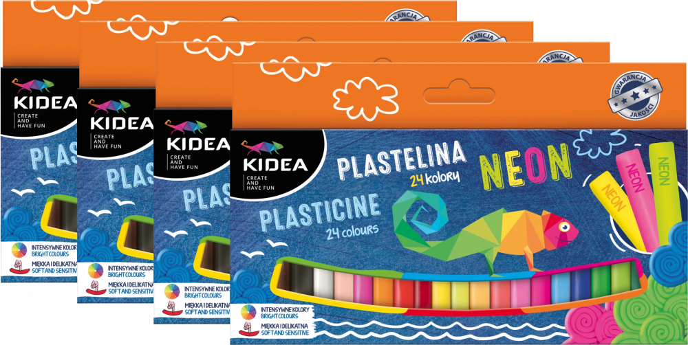 4x Plastelina Kidea, 24 sztuki, mix kolorów