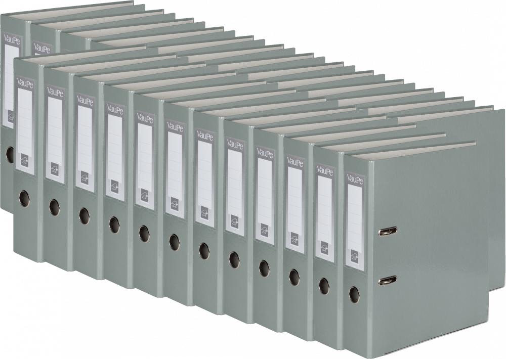 25x Segregator A4 VauPe FCK, 75mm, do 500 kartek, szary