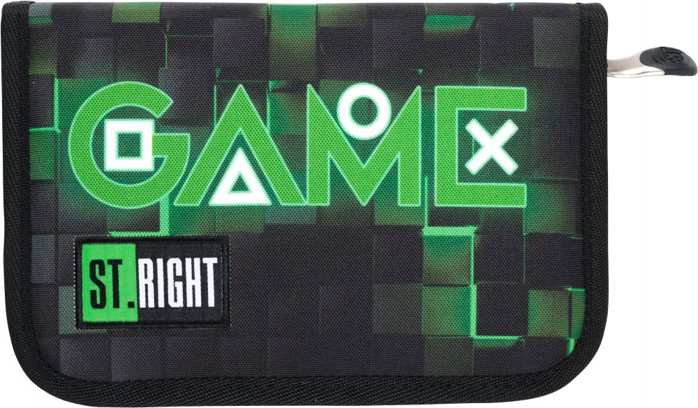 Piórnik dwuklapkowy St. Right PC3, bez wyposażenia, 20.5x14x3.5cm, Green Game