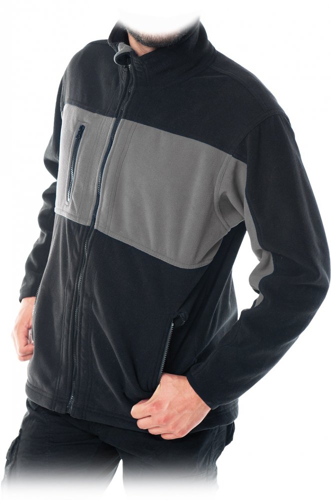 Bluza polarowa Reis Doble, gramatura 290g, rozmiar L, szaro-czarny