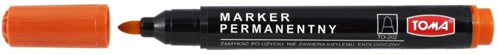 Marker permanentny Toma TO-202, okrągła, 1.5mm, pomarańczowy