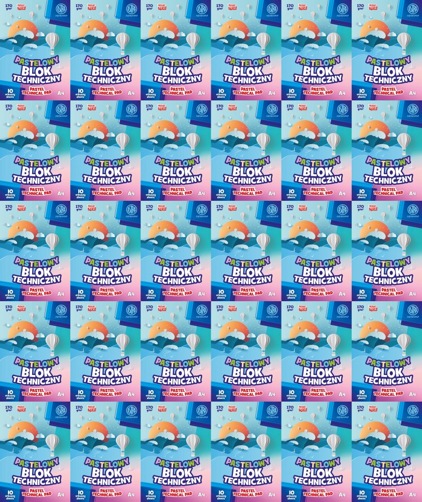 100x Blok techniczny Astra Astrapap, A4, 170g, 10 kartek, kolorowy pastelowy