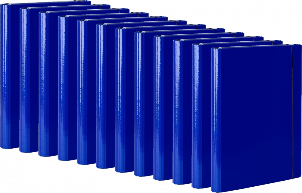 12x Teczka skrzydłowa z gumką VauPe, A4, 40mm, niebieski