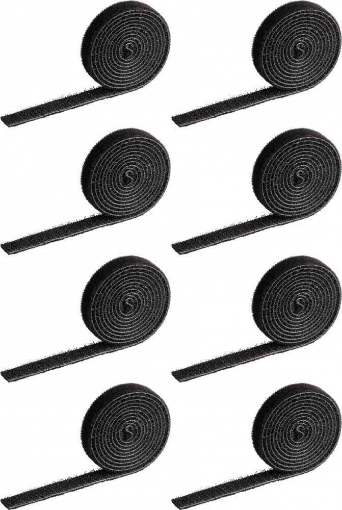 8x Taśma rzep do spinania kabli Durable Cavoline Grip 10, 1m x 10mm, czarny