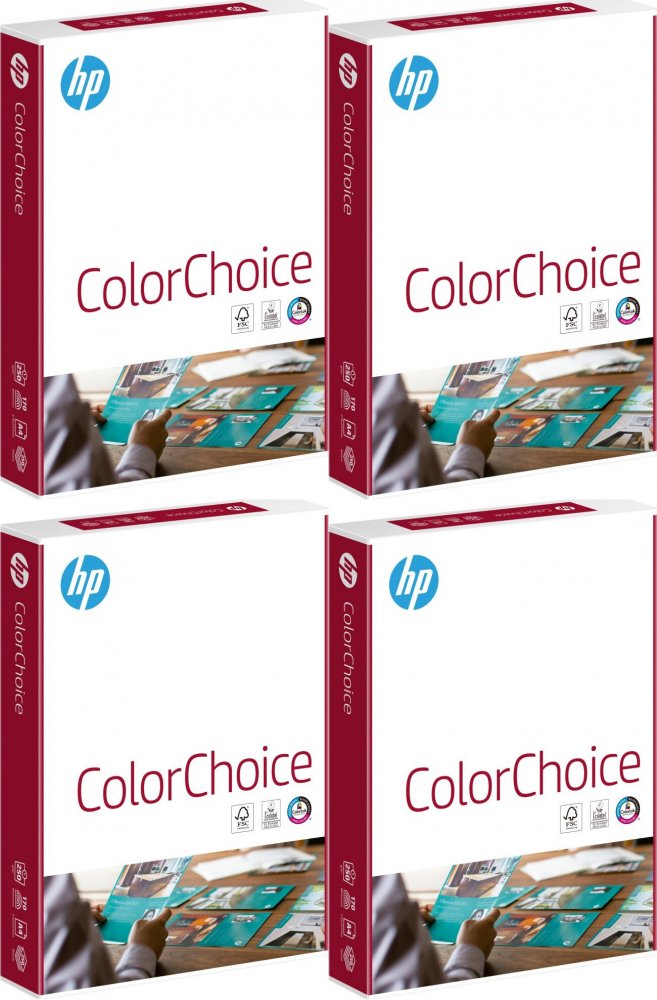 4x Papier satynowany ekologiczny HP Colour Choice, A4, 250g/m2, 250 arkuszy, biały