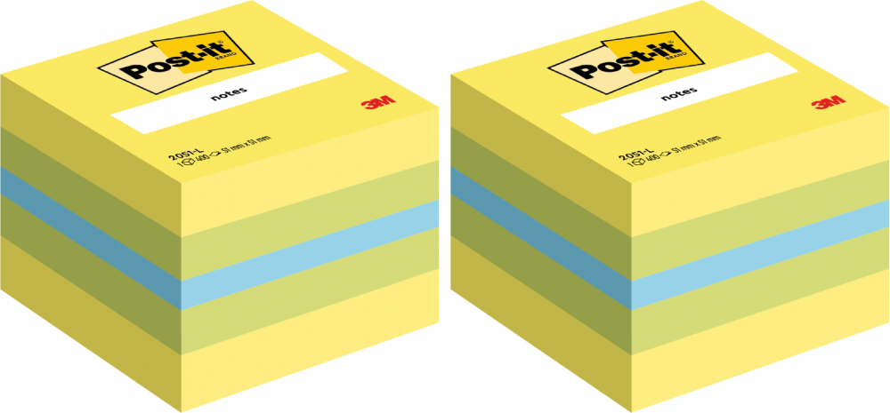 2x Karteczki samoprzylepne Post-it, 51x51 mm, 400 karteczek, cytrynowy