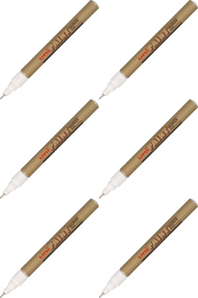 6x Marker olejowy Uni PX-203, 0.8mm, złoty