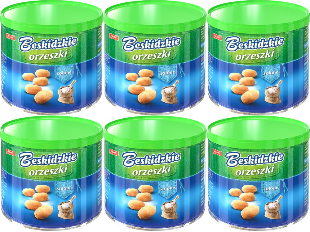 6x Orzeszki ziemne Beskidzkie Aksam, z solą, 140g