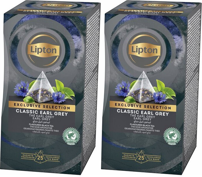 2x Herbata Earl Grey w piramidkach Lipton Classic Exclusive Selection, 25 sztuk x 1.8g