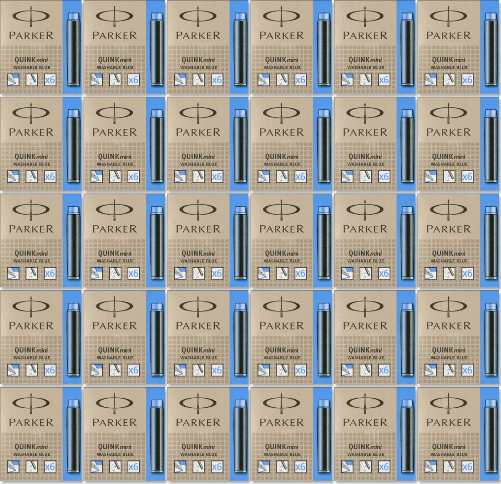 30x Naboje do pióra wiecznego Parker krótkie, 6 sztuk, niebieski
