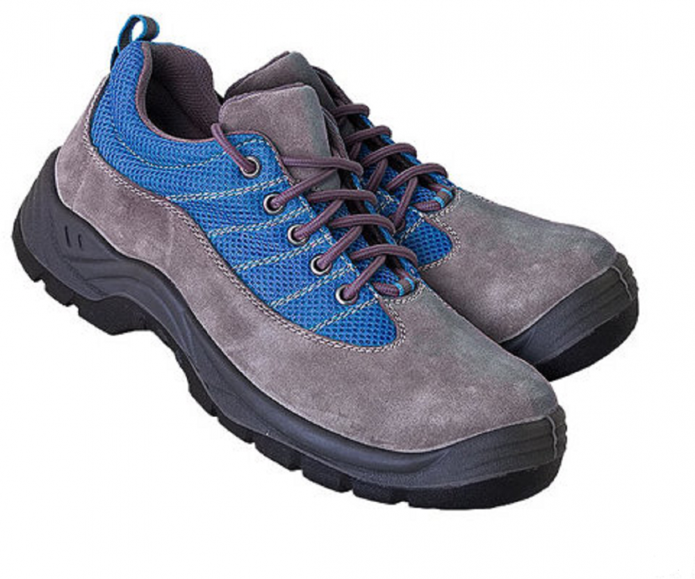 Półbuty robocze Reis Xreis BRX, skóra bydlęca welurowa, rozmiar 45, szaro-niebieski