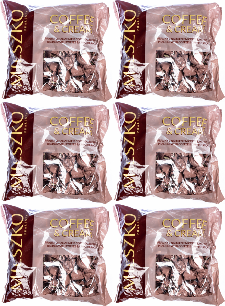 6x Praliny Mieszko Klejnoty Coffee&Cream, czekoladowy z nadzieniem kawa i śmietanka, 1kg