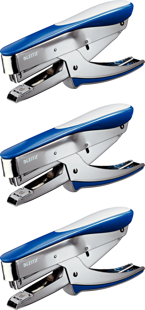 3x Zszywacz nożycowy Leitz 5548, do 30 kartek, niebieski