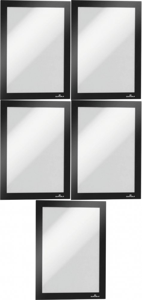 5x Ramka magnetyczna Durable Duraframe Magnetic, A5, 5 sztuk, czarny