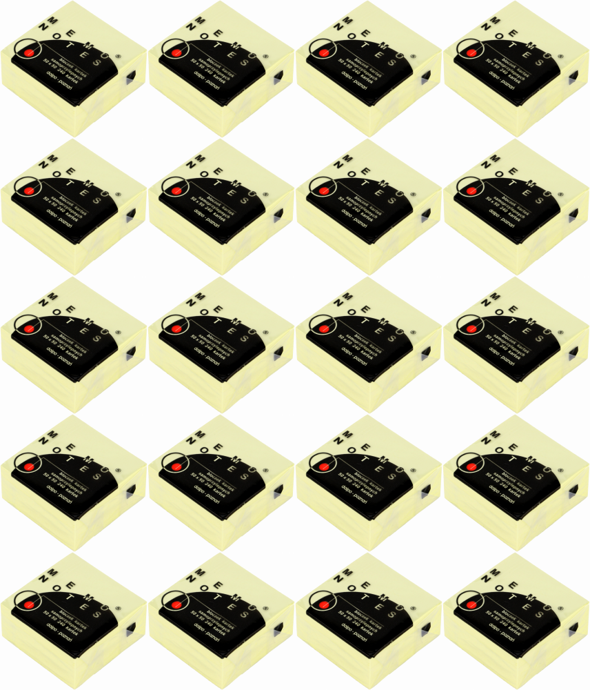 20x Karteczki samoprzylepne Dalpo Memo Notes, mini kostka, 50x50mm, 240 karteczek, żółty