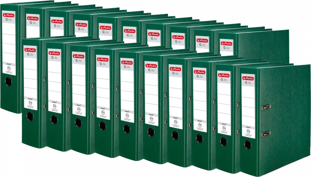 20x Segregator A4 Herlitz Q.file, 80mm, zielony