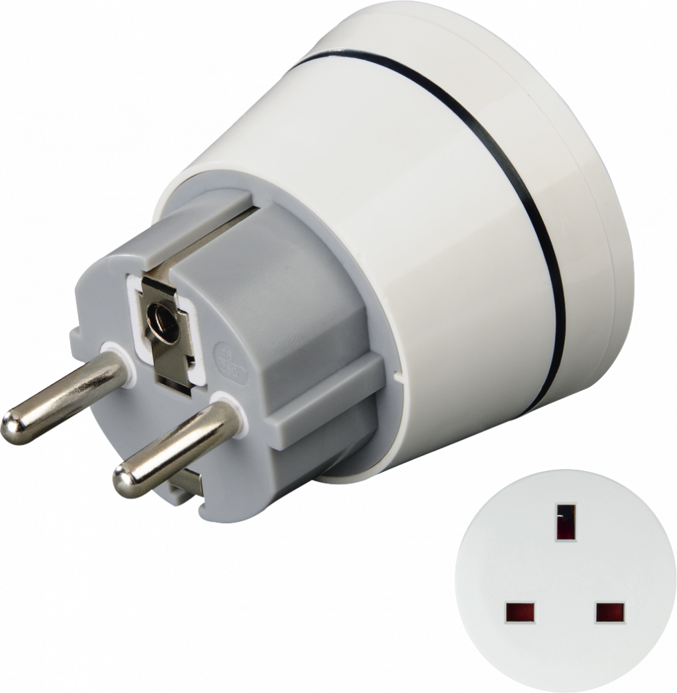 Adapter podróżny Hama, wtyczka UK-PL, biały