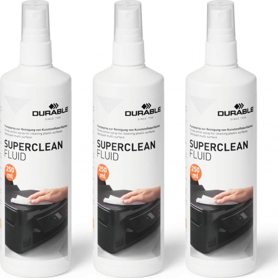 3x Płyn do czyszczenia plastiku Durable Superclean Fluid, 250ml