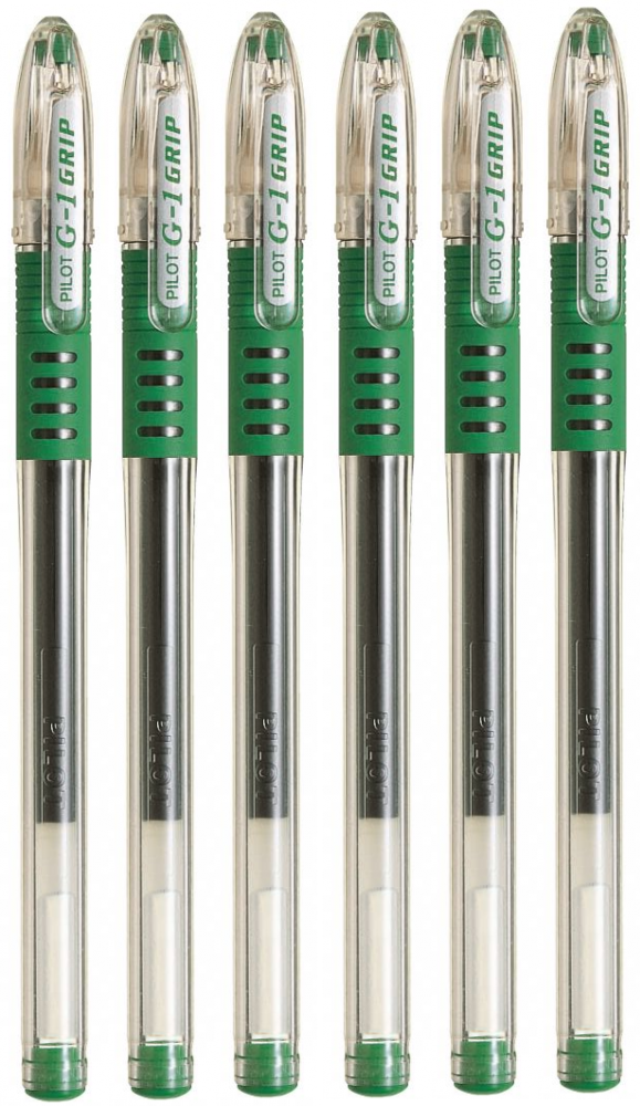 6x Długopis żelowy Pilot, G1 Grip, 0.5mm, zielony