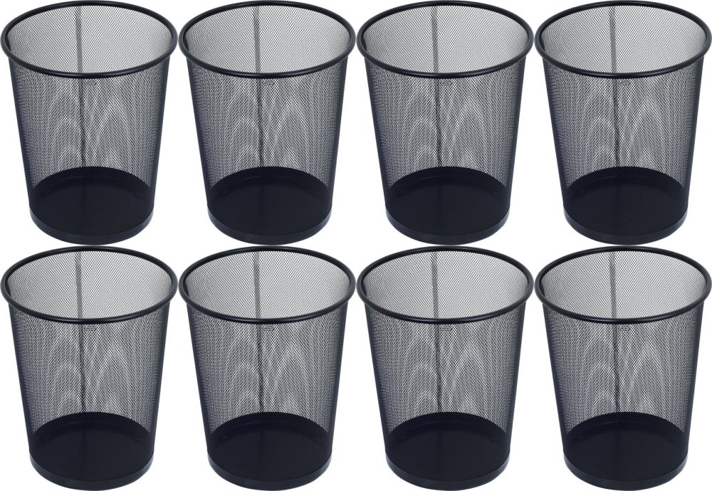 8x Kosz na śmieci Grand GR-018, metalowy, 19l, czarny