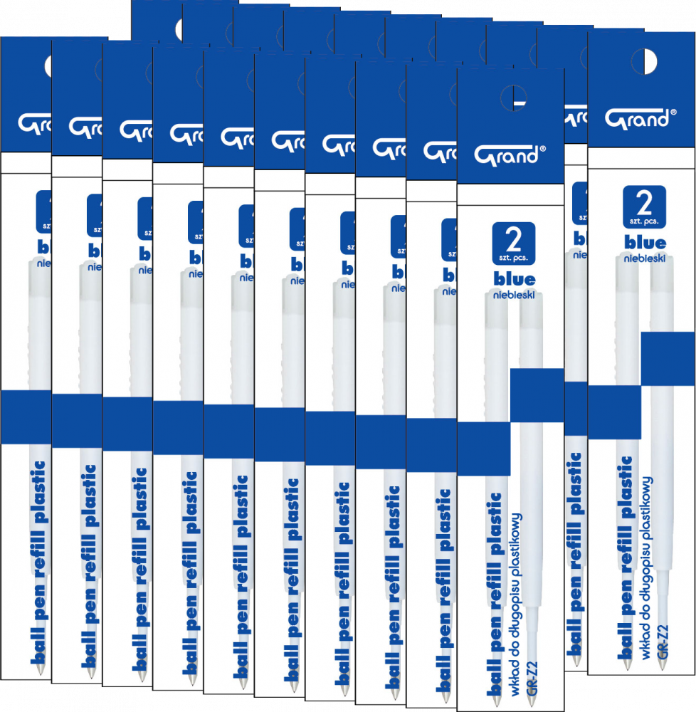 20x Wkład wielkopojemny Grand GR-Z2 typ Zenith, plastikowy, 1mm, 2 sztuki, niebieski