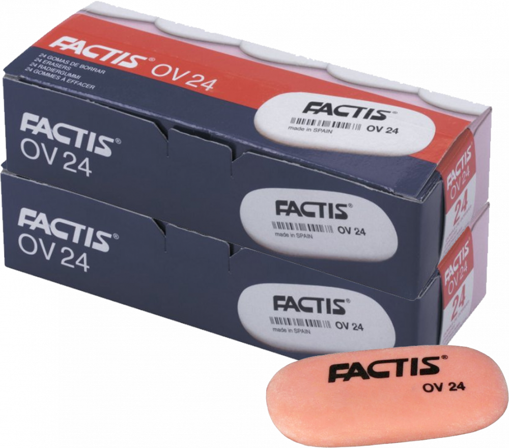 48x Gumka uniwersalna Factis, OV24, 49x23.5x9.2mm, pomarańczowy