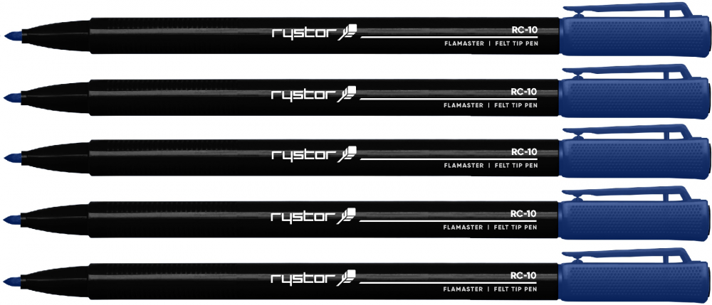 5x pisak Rystor RC-10, okrągła, 1mm, niebieski