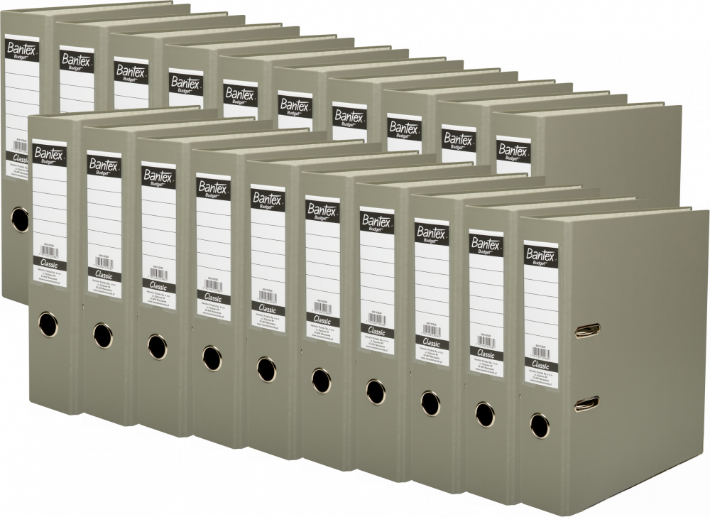 20x Segregator A4 Bantex Budget Classic, 75mm, do 500 kartek, szary