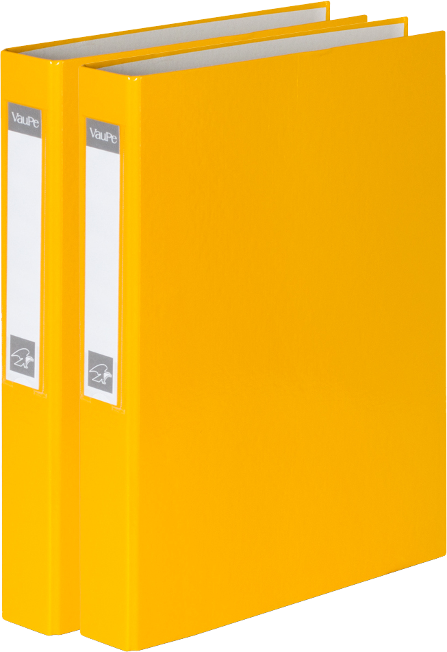 2x Segregator VauPe FCK, A4, szerokość grzbietu 40mm, do 150 kartek, 2 ringi, żółty