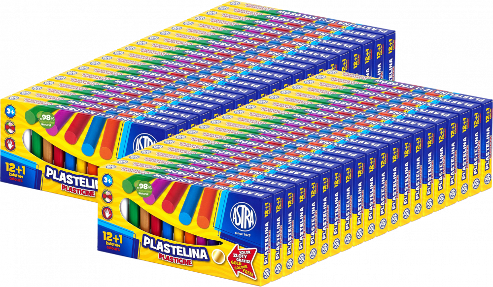 50x Plastelina Astra, 13 kolorów (12+1 kolor gratis)