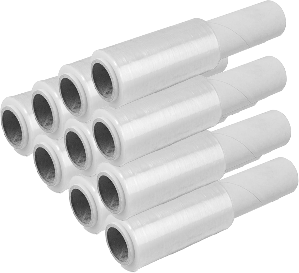 10x folia stretch, z rączką, 0.1x200m, 0.4kg, 20μm, przezroczysty