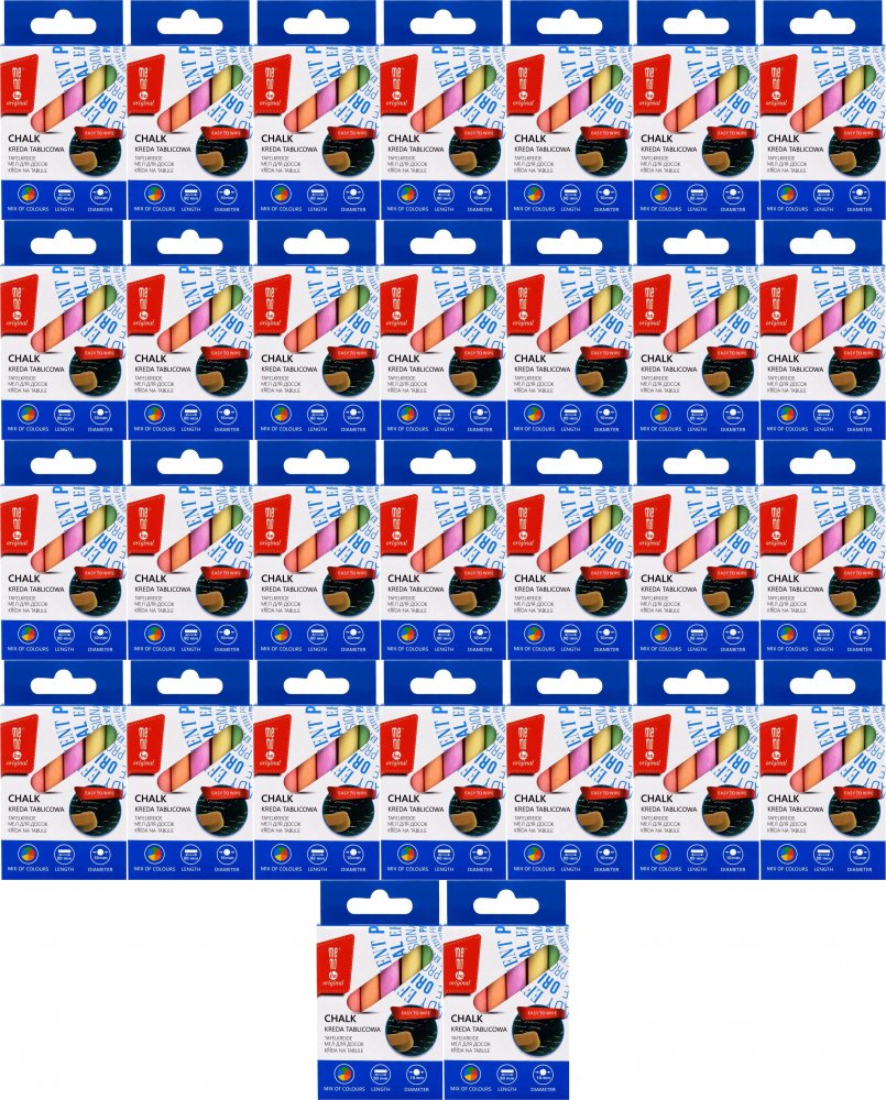 72x Kreda tablicowa MemoBe, 12 sztuk, mix kolorów