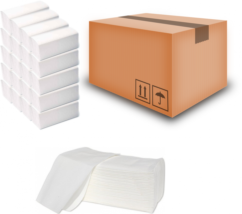 20x Ręcznik papierowy Nexxt, jednowarstwowy, w składce ZZ, 200 składek biały