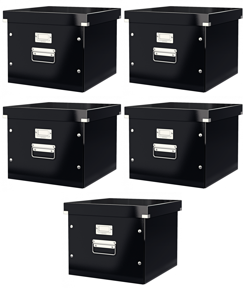 5x Pojemnik na 15 teczek zawieszanych Leitz Click&Store, A4, 370x356x282mm czarny