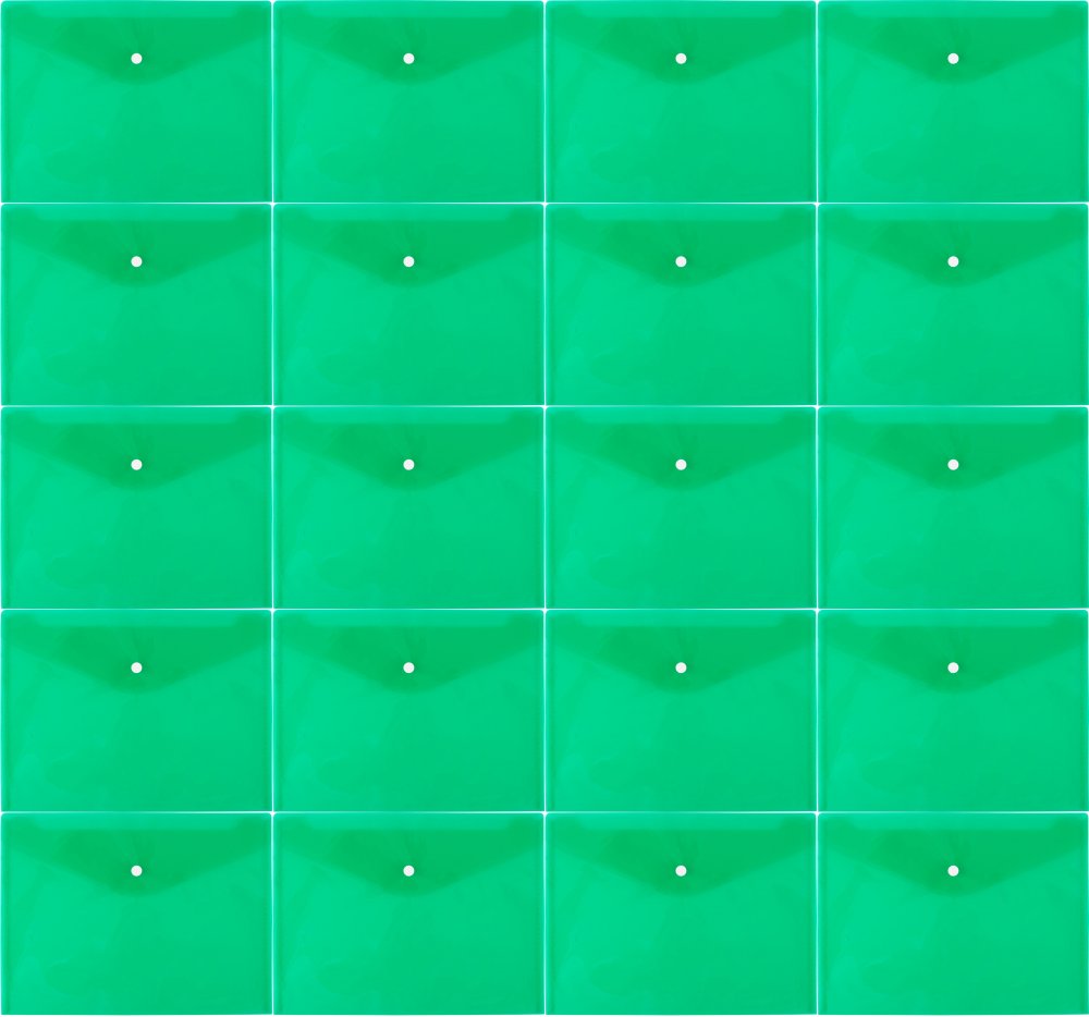 20x Teczka kopertowa D.Rect 5530, A4, na zatrzask, przezroczysty zielony