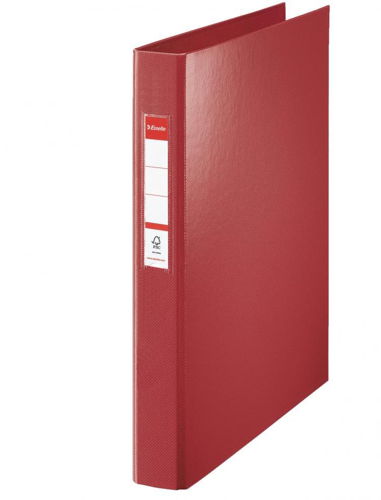 Segregator Esselte Vivida, A4, szerokość grzbietu 42mm, do 190 kartek, 4 ringi, bordowy