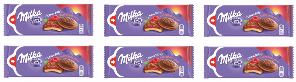 6x biszkopty Milka Choco Jaffa, malinowy, 147g