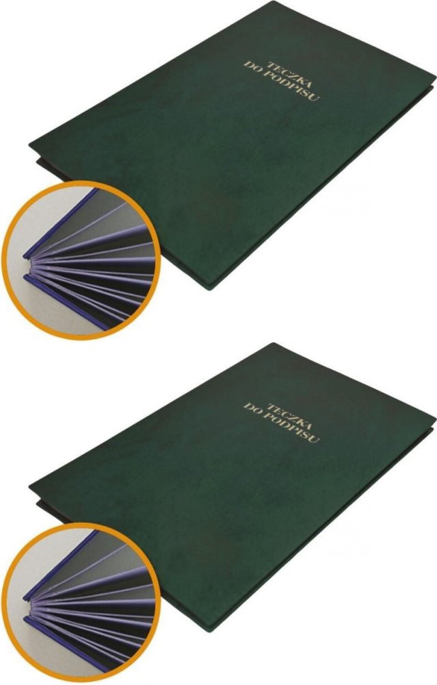 2x Teczka do podpisu Barbara, A4, 10 kartek, zielony