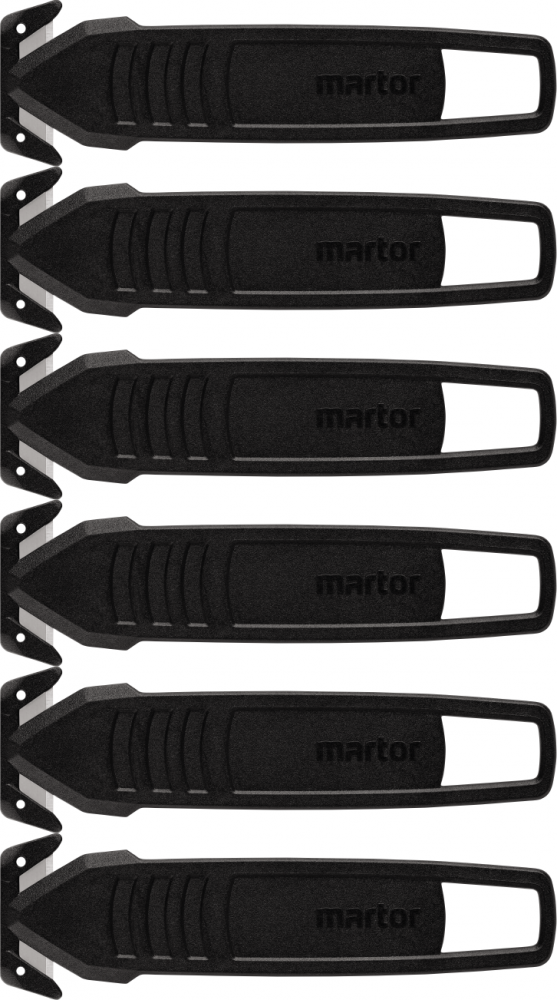 6x Nóż bezpieczny Martor Secumax 145, z niewymiennym ostrzem, czarny