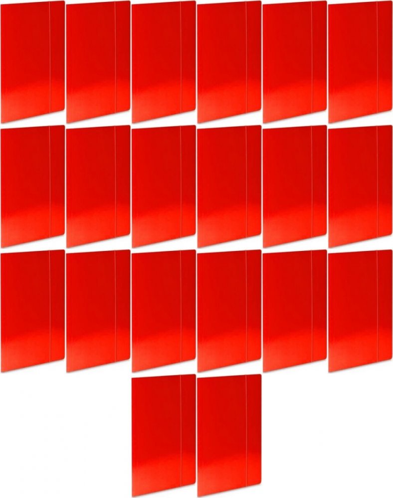 20x Teczka kartonowa z gumką lakierowana Barbara, A4, 3mm, czerwony