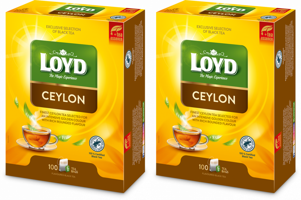 2x Herbata czarna w torebkach Loyd Ceylon, 100 sztuk x 2g