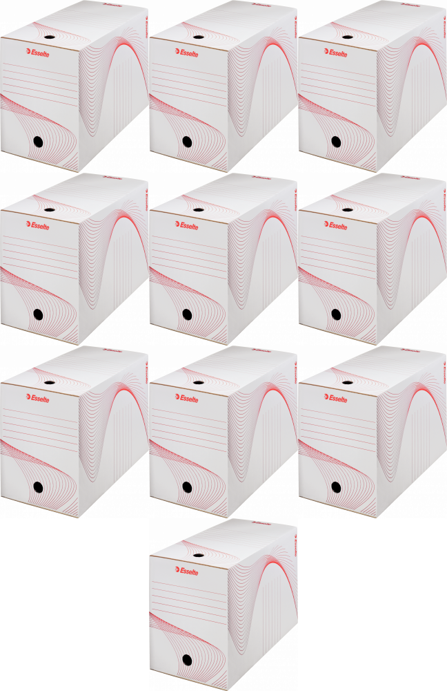 10x Pudło archiwizacyjne Esselte Standard, 200 mm, biały
