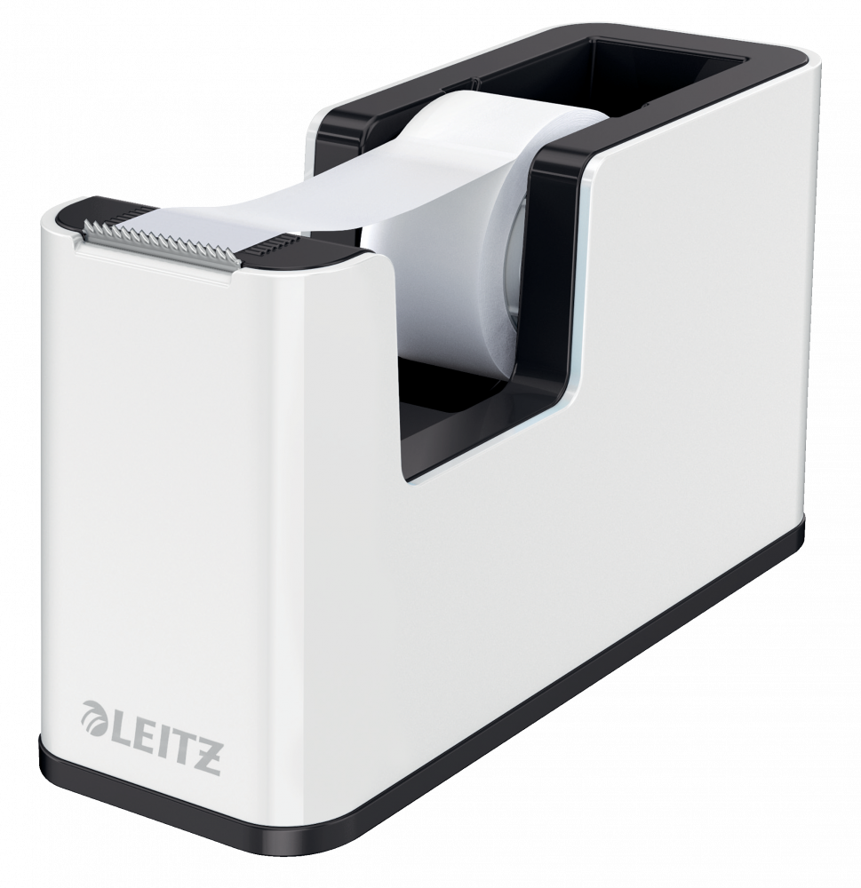 Podajnik do taśmy klejącej Leitz Wow + taśma 19mmx33mm, dwukolorowy, biało-czarny