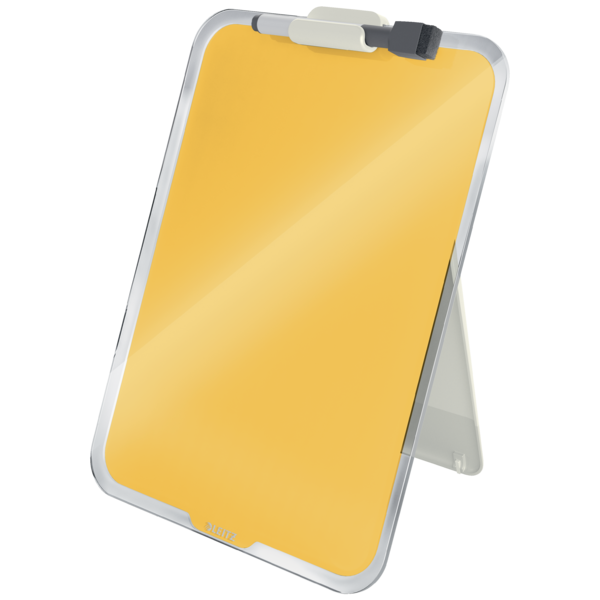 Tablica szklana suchościeralna Leitz Cosy, na biurko, 216x30x297mm, żółty